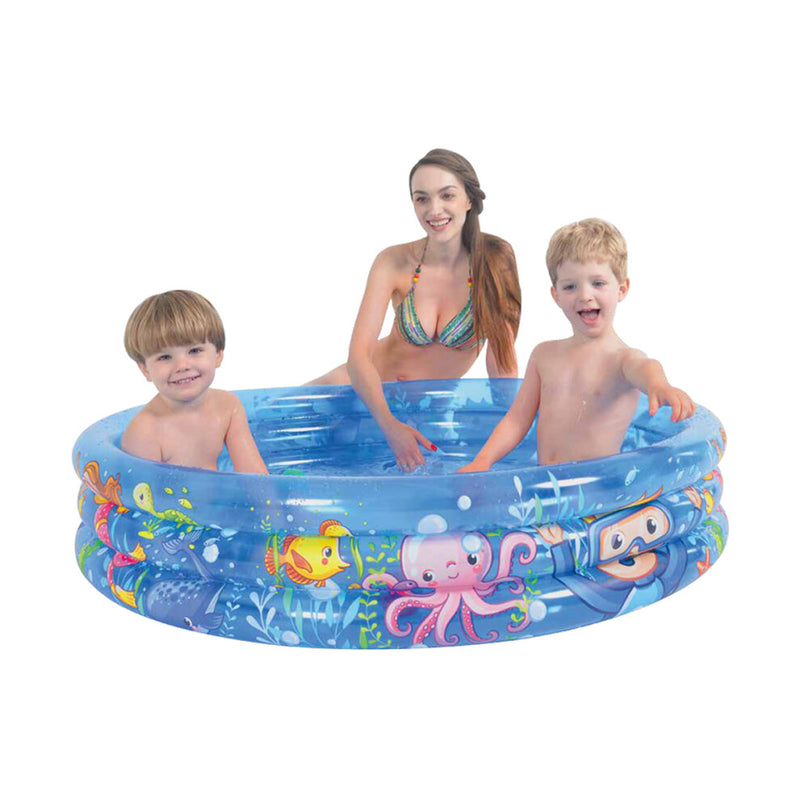 Inflatable 3-Ring Sea World Paddling Pool