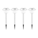 Garden Kraft Solar Stake Lights Pack of 4 with Bright White LEDs - Steel