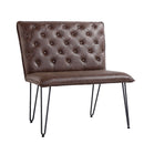 Darwen Studded Back Bench Set Brown