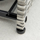 Outsunny Gas Fire Pit Table w/ Rain Cover, Mesh Lid & Lava Stone, 40,000 BTU