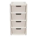 Rattan Tower 4 Drawer- 2 Colours