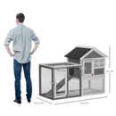 PawHut 2 Tier Wooden Rabbit Hutch