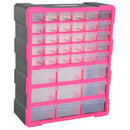 DURHAND 39 Drawers Parts Organiser Wall Mount Tools Storage Cabinet Clear