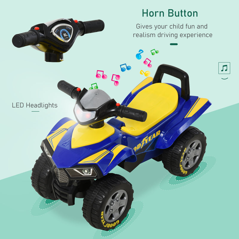 HOMCOM Kids Manual Quad Bike - Yellow / Blue