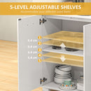 HOMCOM Modern Sideboard Kitchen Storage Cabinet with 2 Drawers and Shelves