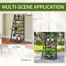 Outsunny 4-Tier Wooden Plant Shelf Foldable Flower Pots Holder Stand