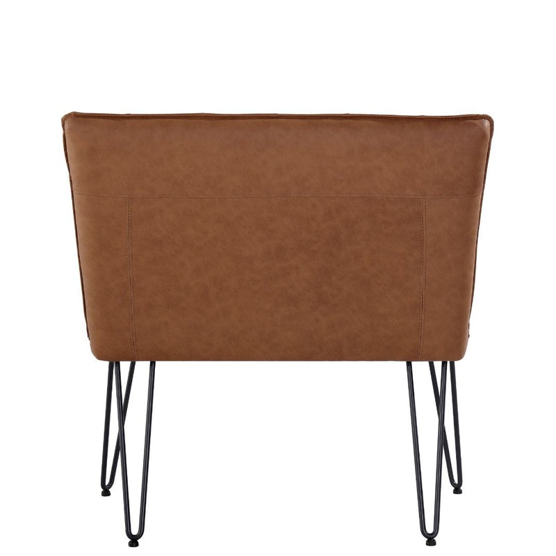 Darwen Studded Back Bench Set Tan Brown