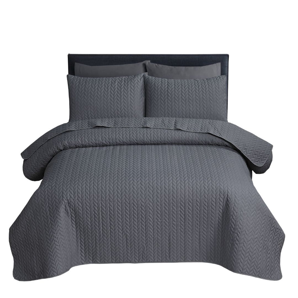 Opus Leaf Pinsonic Duvet Set Charcoal