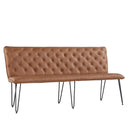 Darwen Studded Back Bench Set Tan Brown