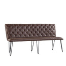 Darwen Studded Back Bench Set Brown