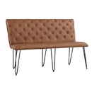 Darwen Studded Back Bench Set Tan Brown