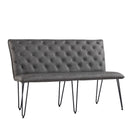Darwen Studded Back Bench - Grey
