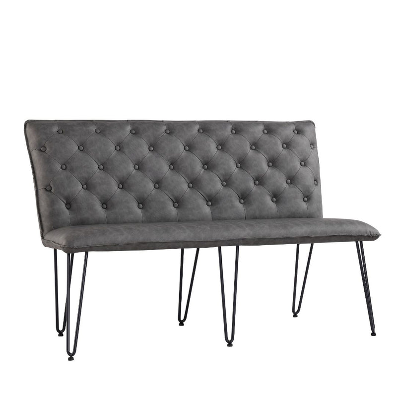 Darwen Studded Back Bench - Grey