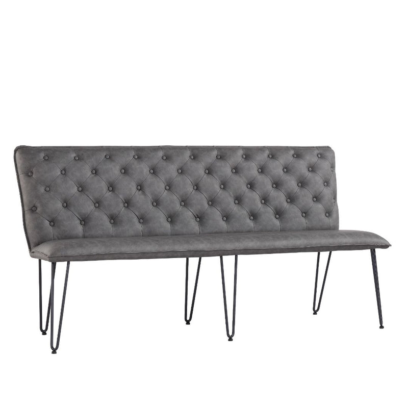 Darwen Studded Back Bench Set Grey