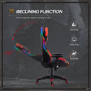 Vinsetto Racing Gaming Chair with RGB LED Light Lumbar Support -  Black Red