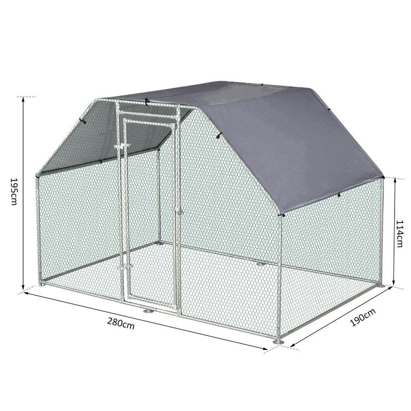 PawHut Walk-In Chicken Coop 280W x 190D x 195H cm