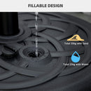 Outsunny Garden Umbrella Base Water Or Sand Filled Weight With Built-In Handle