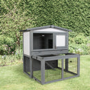 Pawhut Rabbit Hutch Grey