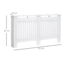 HOMCOM MDF Radiator Cover Slatted Painted Cabinet Lined Grill Modern Vertical Style Home Use 3 Sizes-White