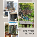 Outsunny Metal Garden Partition Screen Decorative Outdoor Divider w/Screws