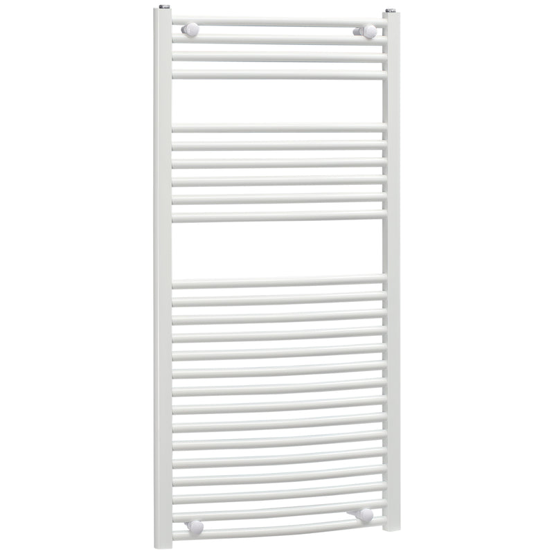 HOMCOM Heated Towel Rail, Hydronic Bathroom Ladder Radiator 600mm x 1200mm White