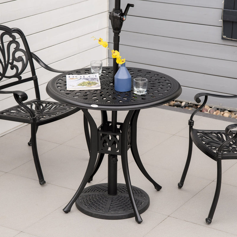 Outsunny Garden Dining Table - Black