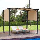 Outsunny Outdoor Retractable Gazebo Overhead Backyard Shade Sun Shelter Steel