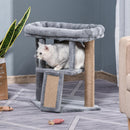 PawHut Cat Tree Activity Centre W/ Scratching Pad, Toy Ball, Cat House - Grey