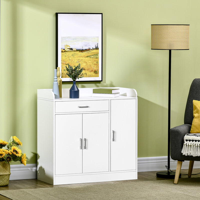 HOMCOM Modern Sideboard with Storage Cabinet, Floor Cupboard with Drawer White