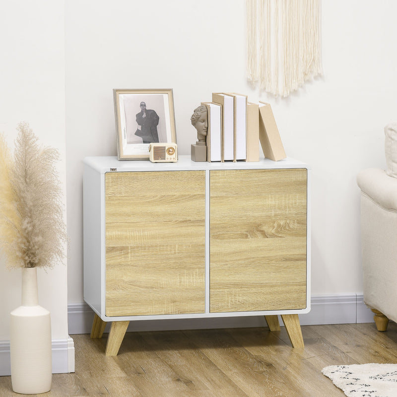 HOMCOM Modern Storage Cabinet with Push to Open Doors and Adjustable Shelf
