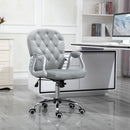 Vinsetto Office Chair Velour Diamond Tufted Padded Ergonomic 360° Swivel Grey