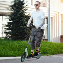 HOMCOM Folding Kick Scooter for 14+ w/ Adjustable Height, Dual Brake System