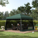 Outsunny 3 x3 x2.6m Folding Pop-up Garden Gazebo W/Mosquito Netting Green