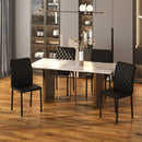HOMCOM Dining Chairs Faux Leather Accent Chairs for Kitchen, Set of 4, Black