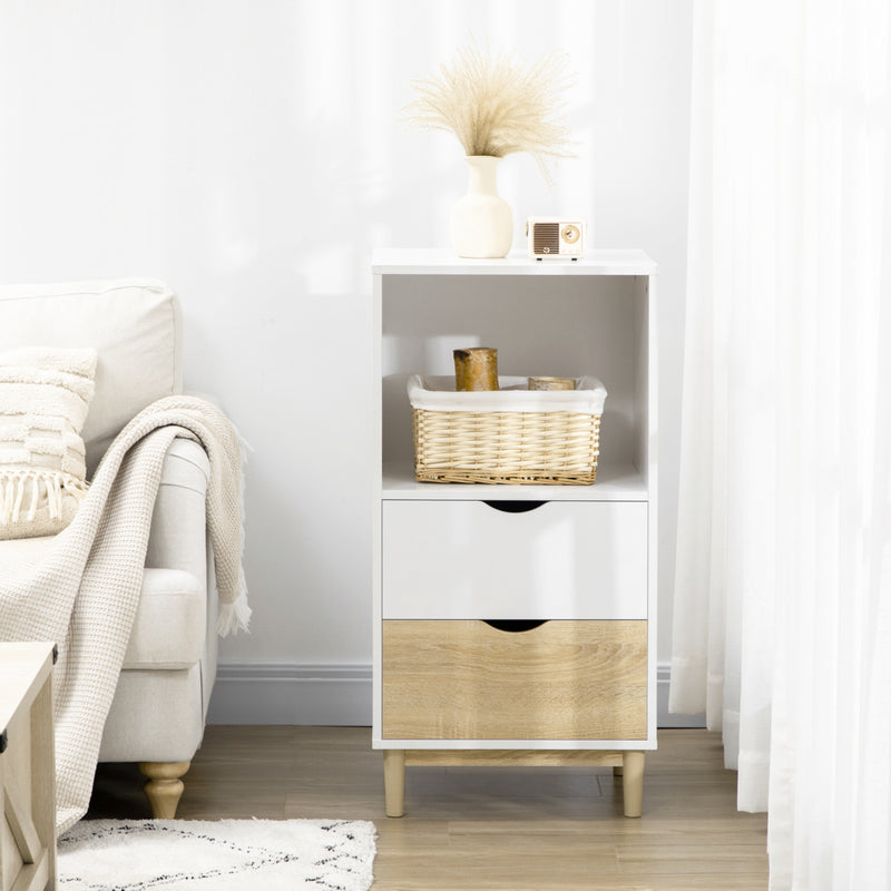 HOMCOM Modern Storage Cabinet with Drawers and Open Shelf, Bookshelf