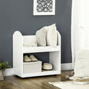 HOMCOM 2-Tier Storage Shelves Kitchen Cart Shelf Unit with Wheels, White