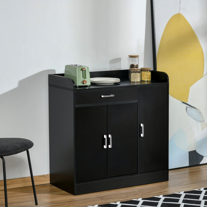 HOMCOM Modern Sideboard with Storage Cabinet, Floor Cupboard with Drawer Black