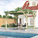 Outsunny 3.6 x 3(m) Wooden Garden Pergola Gazebo for Climbing Vines, Natural