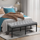 HOMCOM Fabric Bed End Bench Velvet Upholstered Tufted Accent Lounge Sofa