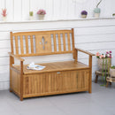 Outsunny 2 Seater Wood Garden Storage Bench Outdoor Storage Box Natural