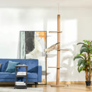 PawHut 260cm Floor To Ceiling Cat Tree Kitten Tower w/ Adjustable Height - Brown