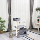 PawHut 81cm Cat Tree Kitten Large Cats Tower Activity Centre Scratch Post Grey