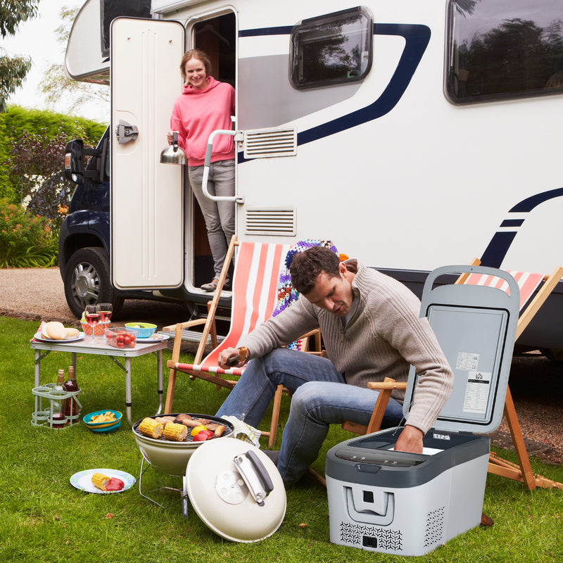 HOMCOM 12 Volt Car Refrigerator 24L Portable Compressor Cooler Fridge Freezer