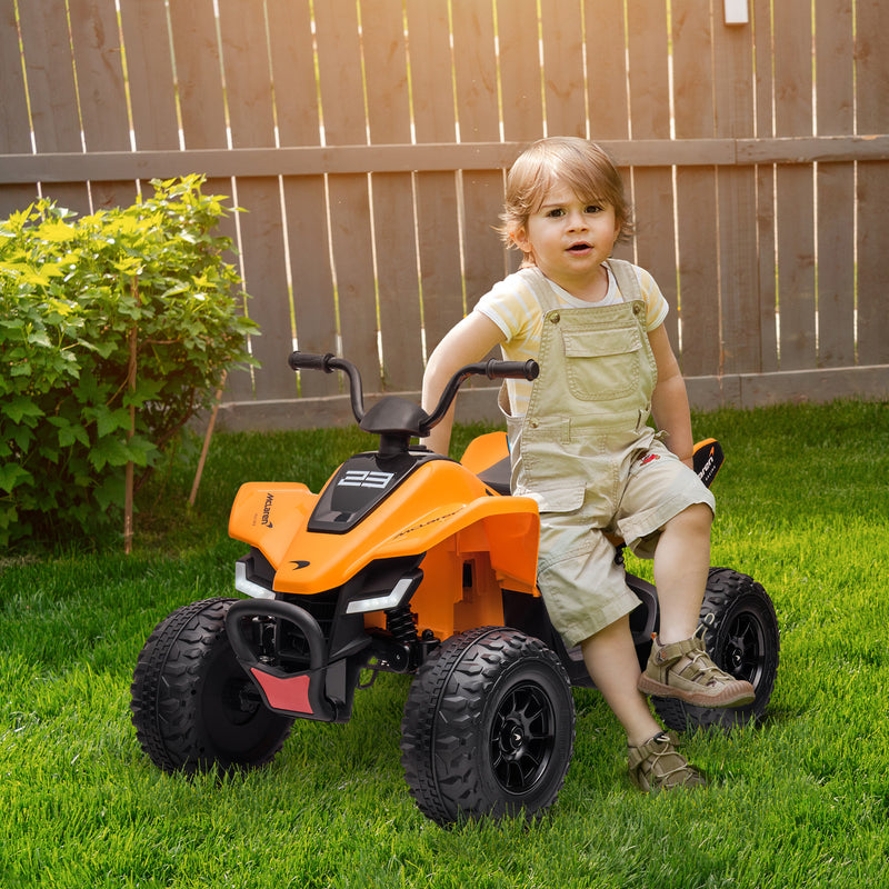 HOMCOM McLaren MCL 35 Liveries 12V Quad Bike w/ Slow Start - Orange