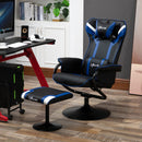 Vinsetto Video Game Chair and Footrest Set with Lumbar Support Headrest Grey
