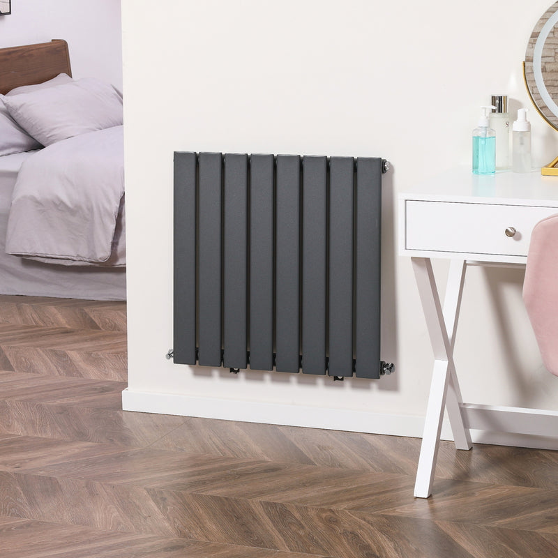 HOMCOM 60 x 60cm Water-filled Vertical Radiator, Space Heater, Grey