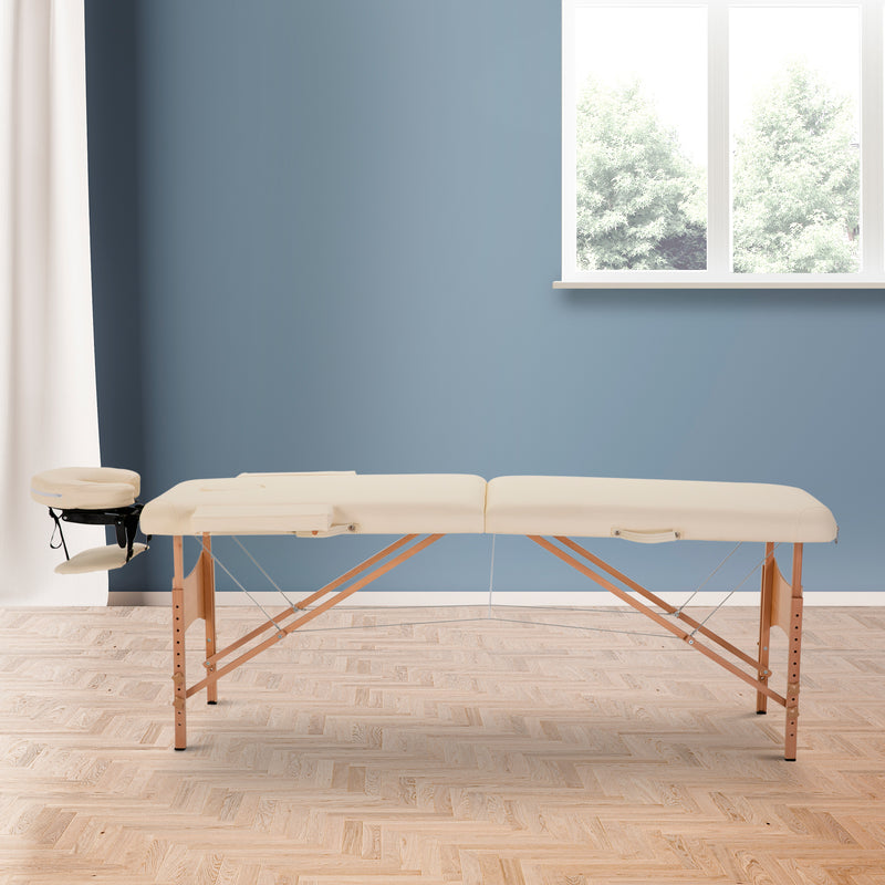 HOMCOM Salon Portable Folding Massage Table Bed Tattoo Therapy  Couch 2 Section
