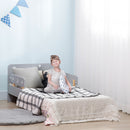 ZONEKIZ Toddler bed w/ Star and Moon Patterns, for Ages 3-6 Years - Grey