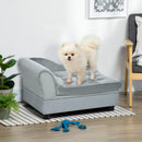 PawHut Pet Sofa Dog Chair Cat Couch w/ Storage, Cushion - Light Grey