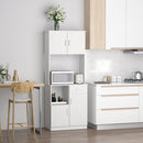 HOMCOM Kitchen Cupboard with Hutch Pantry Storage Cabinet Hutch Microwave Shelf